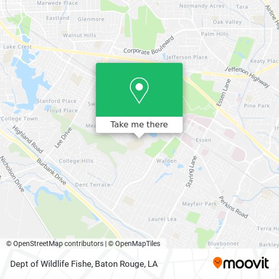 Dept of Wildlife Fishe map