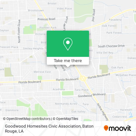 Goodwood Homesites Civic Association map