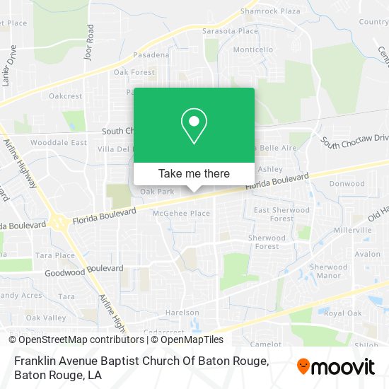 Franklin Avenue Baptist Church Of Baton Rouge map