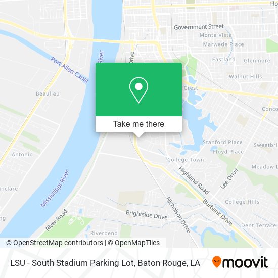 Mapa de LSU - South Stadium Parking Lot