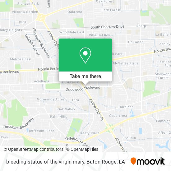 Mapa de bleeding statue of the virgin mary