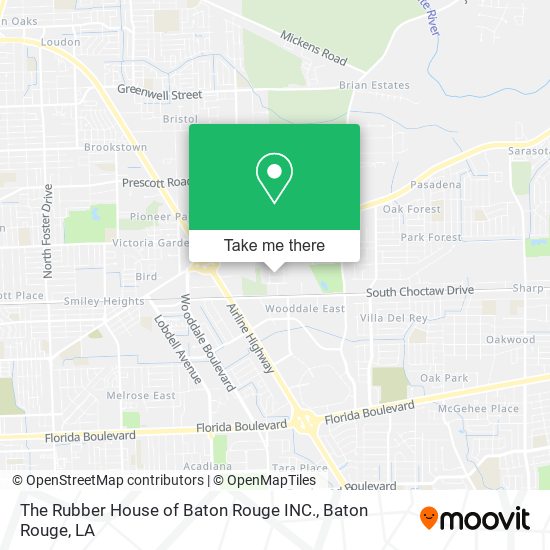 The Rubber House of Baton Rouge INC. map