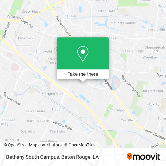 Mapa de Bethany South Campus