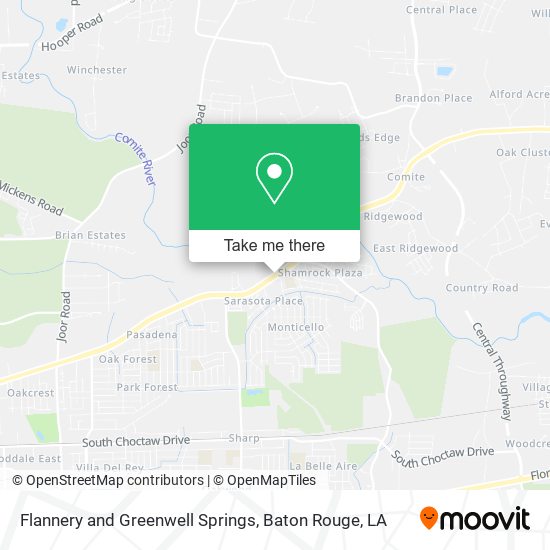 Flannery and Greenwell Springs map