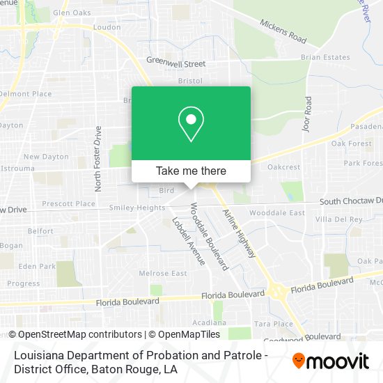 Louisiana Department of Probation and Patrole - District Office map