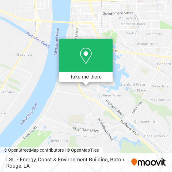 Mapa de LSU - Energy, Coast & Environment Building