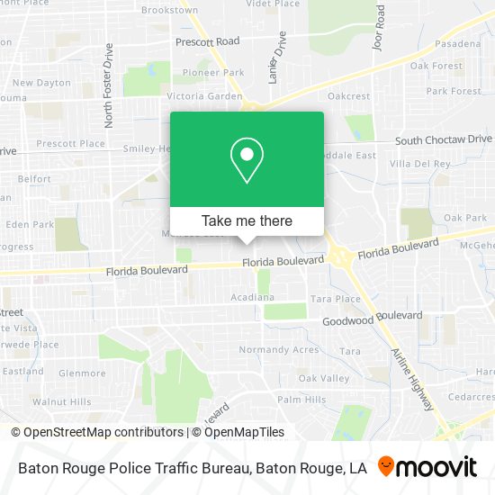 Baton Rouge Police Traffic Bureau map