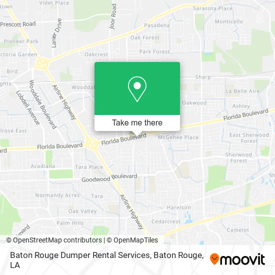 Mapa de Baton Rouge Dumper Rental Services