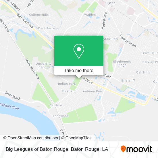 Big Leagues of Baton Rouge map