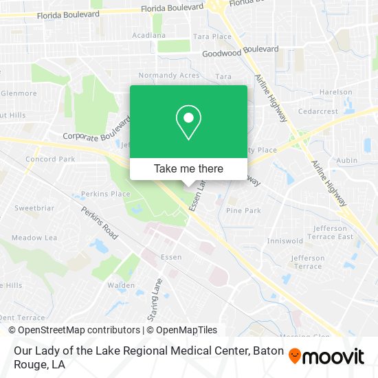 Our Lady of the Lake Regional Medical Center map