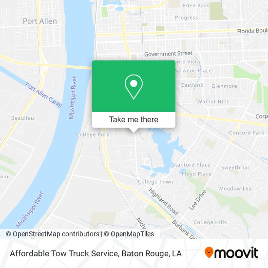 Affordable Tow Truck Service map