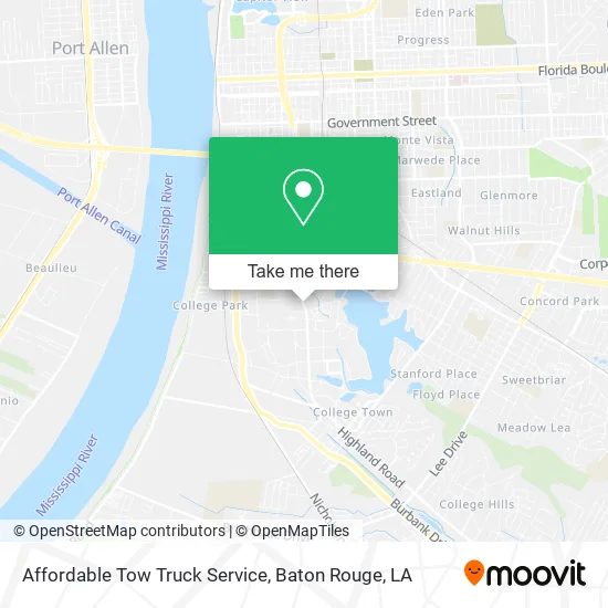 Affordable Tow Truck Service map