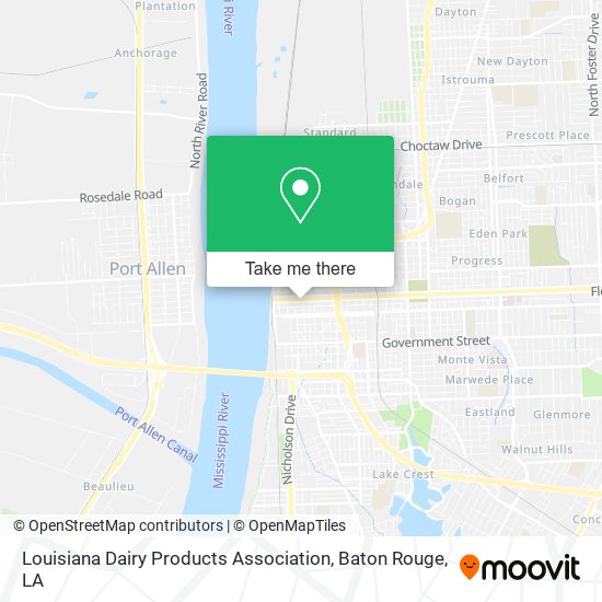 Louisiana Dairy Products Association map