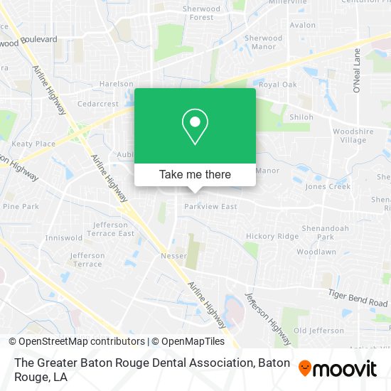 The Greater Baton Rouge Dental Association map