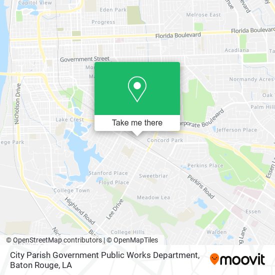 City Parish Government Public Works Department map