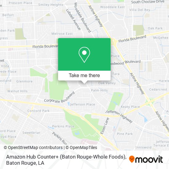 Mapa de Amazon Hub Counter+ (Baton Rouge-Whole Foods)