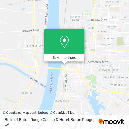 Belle of Baton Rouge Casino & Hotel map