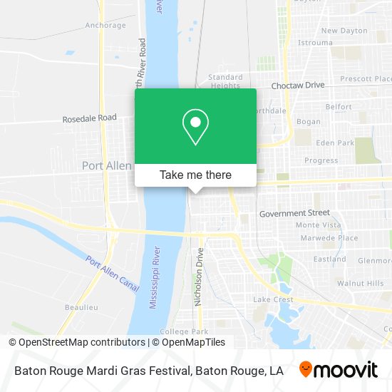 Mapa de Baton Rouge Mardi Gras Festival