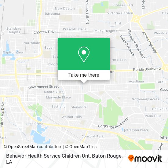 Behavior Health Service Children Unt map