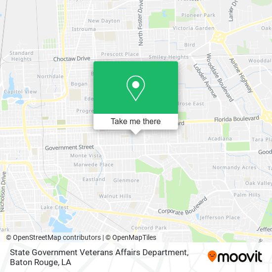 State Government Veterans Affairs Department map