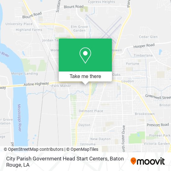 City Parish Government Head Start Centers map