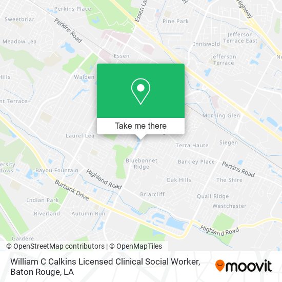 William C Calkins Licensed Clinical Social Worker map