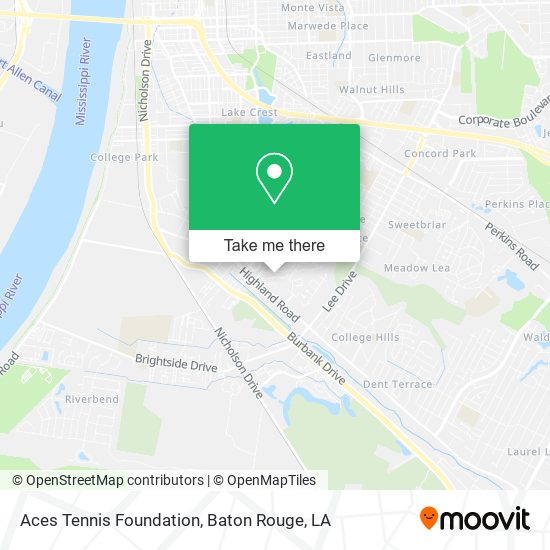 Aces Tennis Foundation map