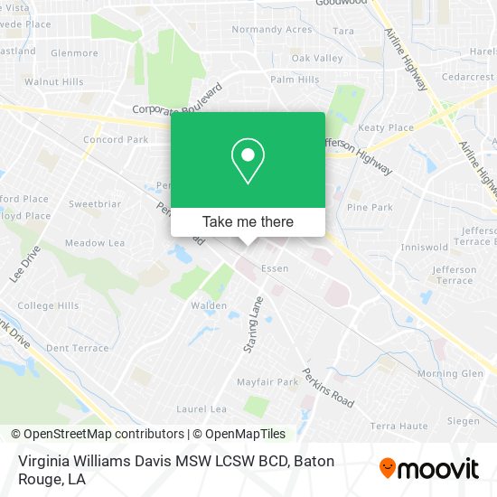 Virginia Williams Davis MSW LCSW BCD map