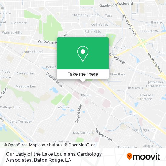 Our Lady of the Lake Louisiana Cardiology Associates map