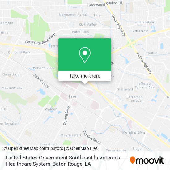 United States Government Southeast la Veterans Healthcare System map