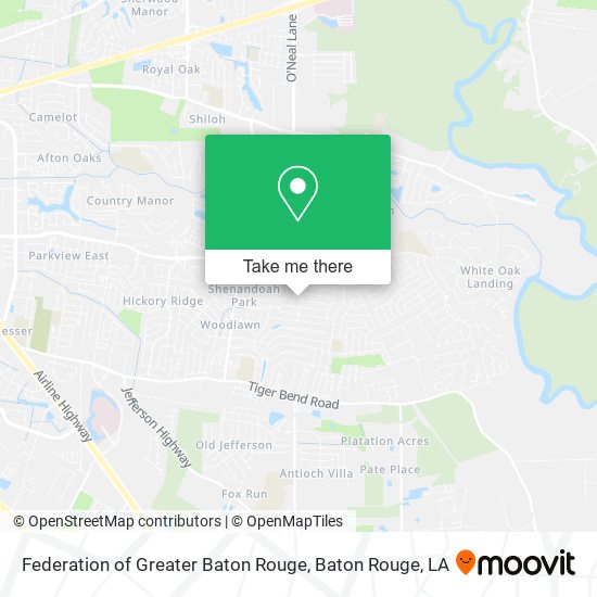 Federation of Greater Baton Rouge map