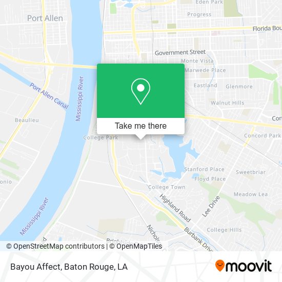 Bayou Affect map