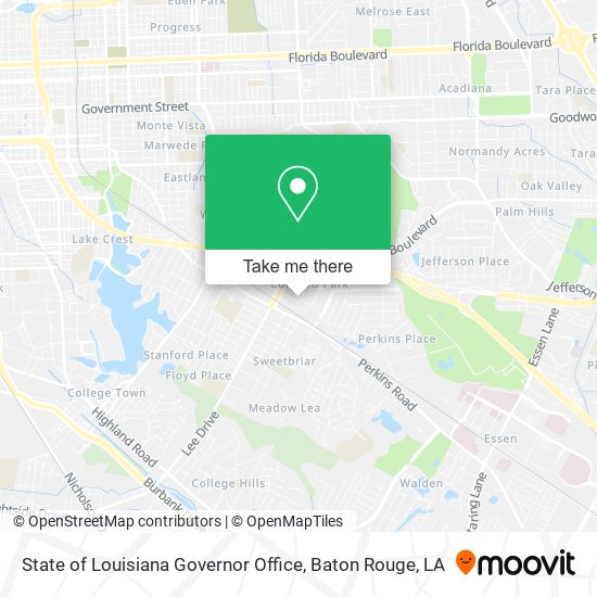 State of Louisiana Governor Office map