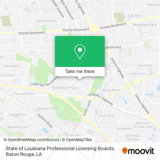 State of Louisiana Professional Licensing Boards map