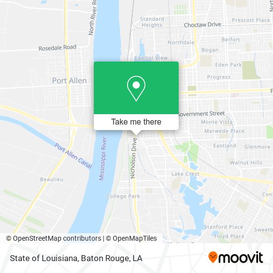 State of Louisiana map