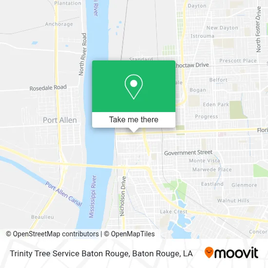 Trinity Tree Service Baton Rouge map