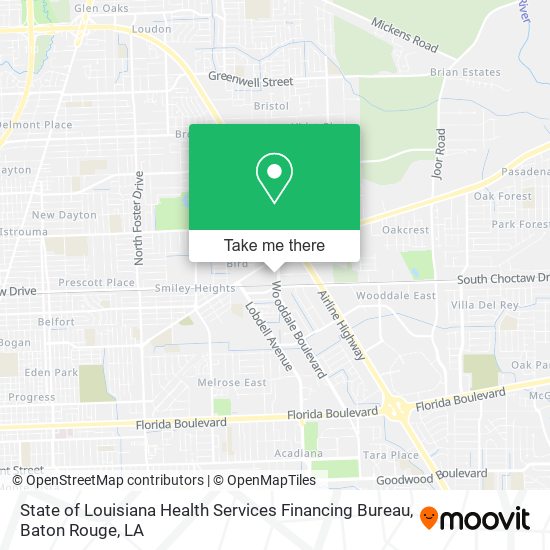 State of Louisiana Health Services Financing Bureau map