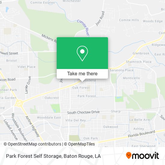 Mapa de Park Forest Self Storage