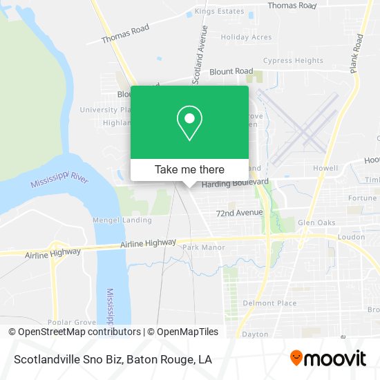 Scotlandville Sno Biz map