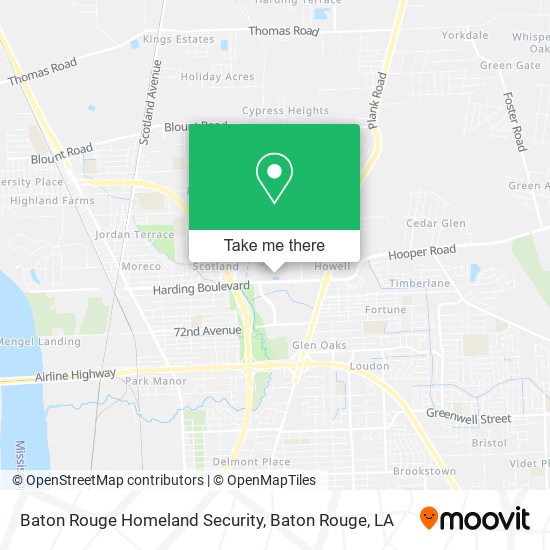 Mapa de Baton Rouge Homeland Security