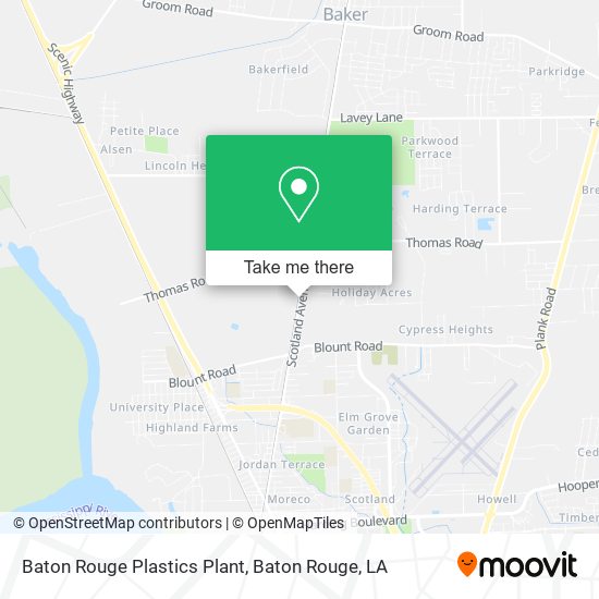 Mapa de Baton Rouge Plastics Plant