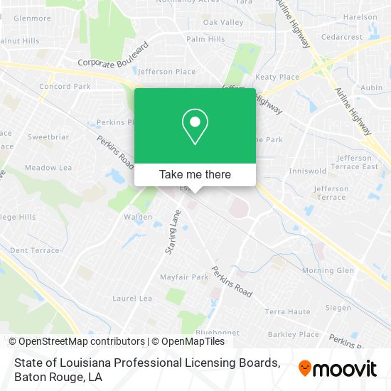 State of Louisiana Professional Licensing Boards map