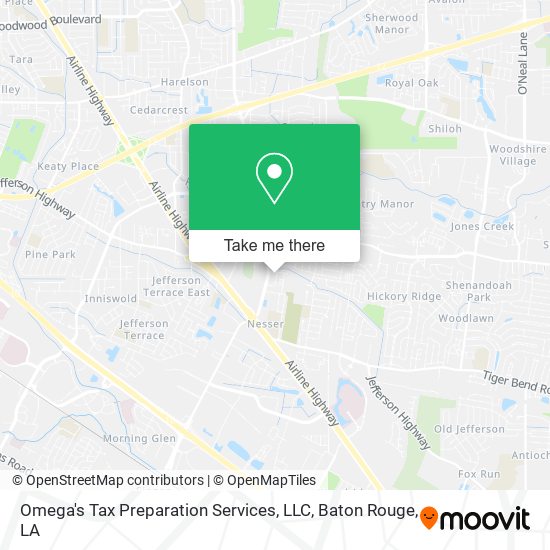 Mapa de Omega's Tax Preparation Services, LLC