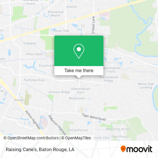 Mapa de Raising Cane's
