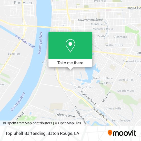 Top Shelf Bartending map