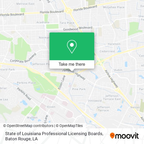 State of Louisiana Professional Licensing Boards map