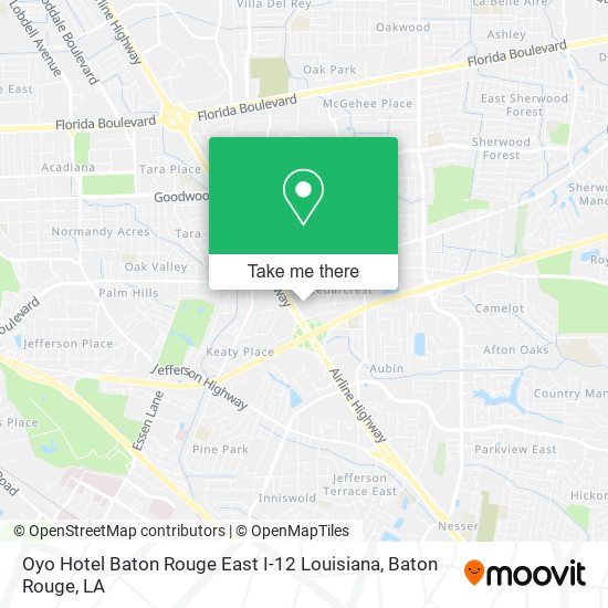 Oyo Hotel Baton Rouge East I-12 Louisiana map