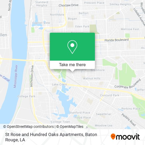 St Rose and Hundred Oaks Apartments map