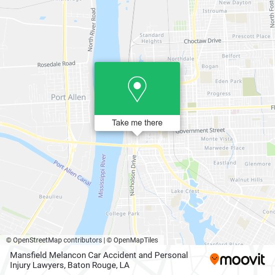 Mansfield Melancon Car Accident and Personal Injury Lawyers map