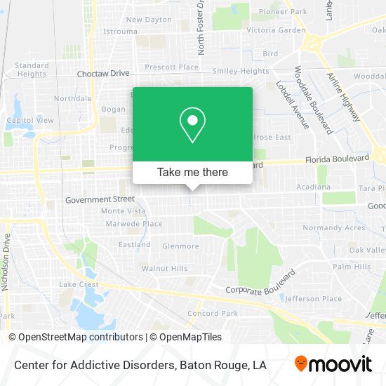 Center for Addictive Disorders map